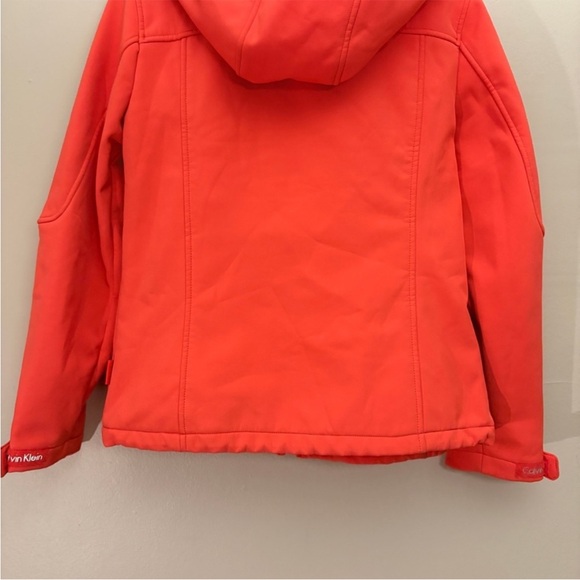 Calvin Klein Orange-Red Hooded Neoprene Fleece-Lined Jacket – Size Small GUC - Picture 13 of 16